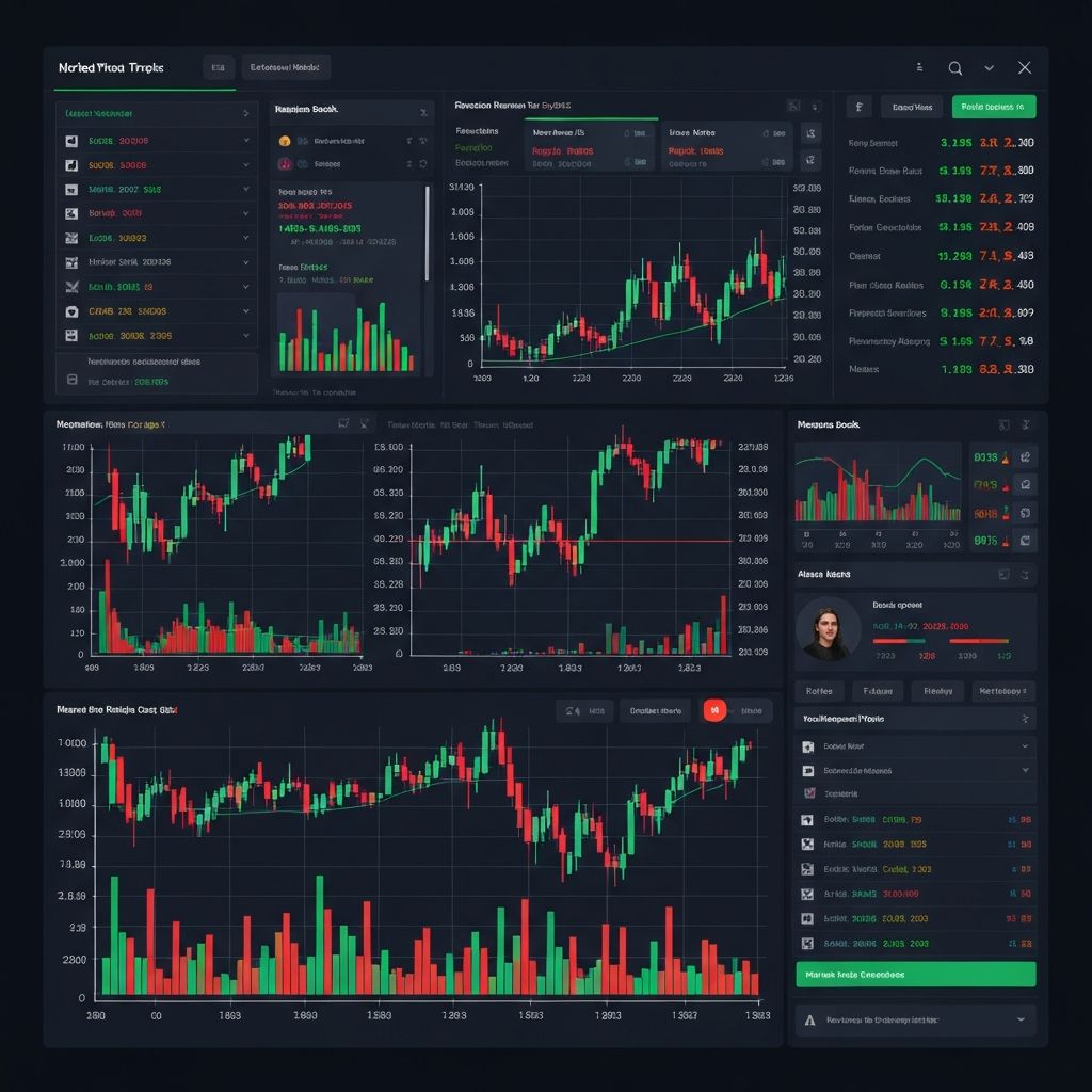 Webull trading dashboard showing stock charts, portfolio overview, and real-time market data